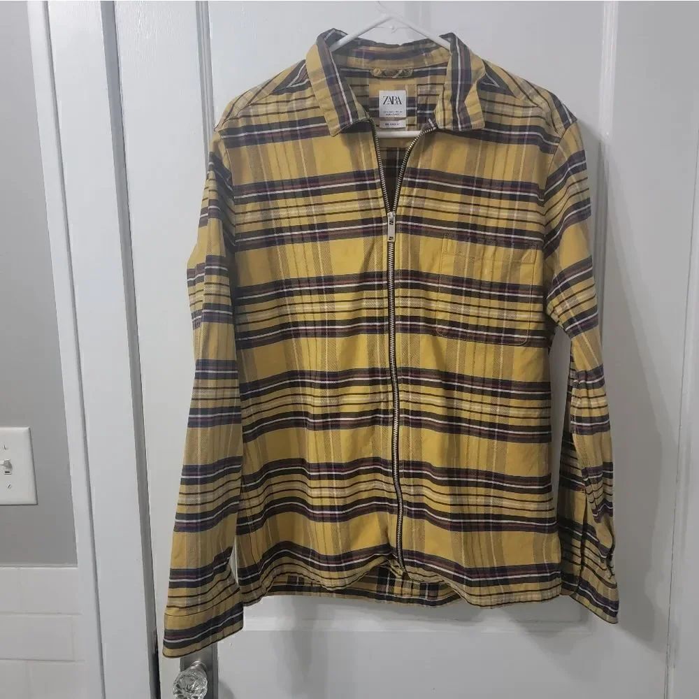 Zara zip up shirt jacket sz large